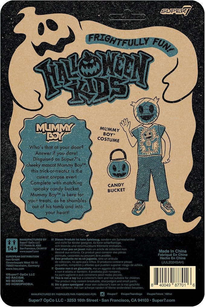 Super7 Halloween Kids Mummy Boy Reaction Figure - 3.75" Mummy Boy Action Figure with Accessory Pop Culture Collectibles and Retro Toys