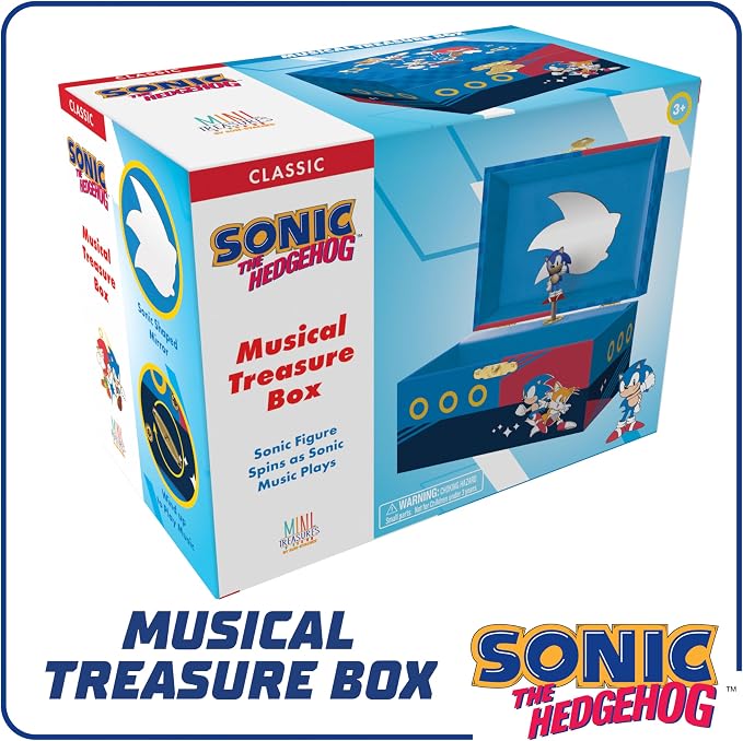 Sonic Jewelry Box for Girls Musical Jewelry Box with Spinning Sonic Figurine, Sonic Toys for Kids Ages 3-5