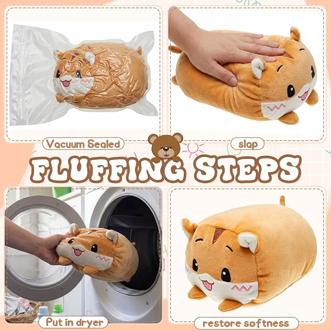 Leitee 3 Pcs Stuffed Animals Plushies Bulk 8 Inch Cute Plush Toys Plush Pillow for Boys Girls Birthday Gift Box Toys for Kids Back to School Classroom Prize Christmas Party Favors Bulk (Cute Animal 3)