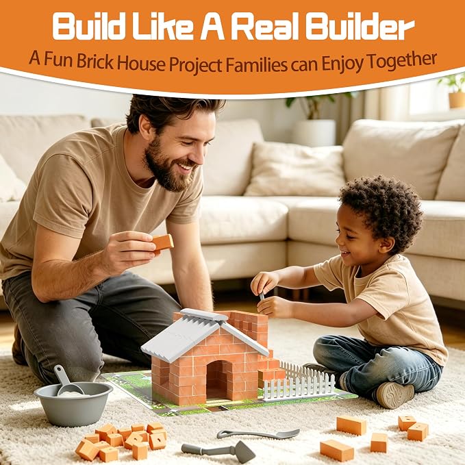 Mini House Building Kit for Kids Ages 8+, Tiny House Building Toy with Real Mini Bricks, STEM DIY Construction Set, Cottage House Architecture Craft Gift for Boys and Girls