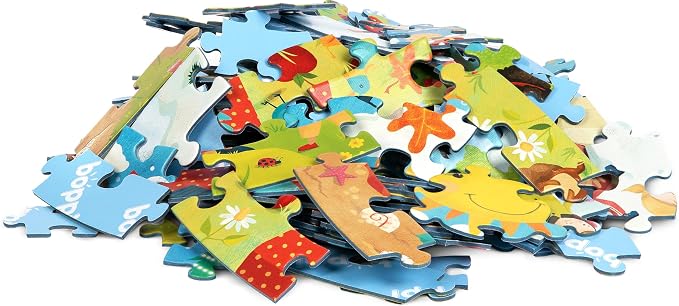 boppi Seasons Round Jigsaw Puzzle with 100% Recycled Card Spring Summer Autumn and Winter Scenes 150 Pieces for Children 5 6 7 8 Years 58cm Diameter