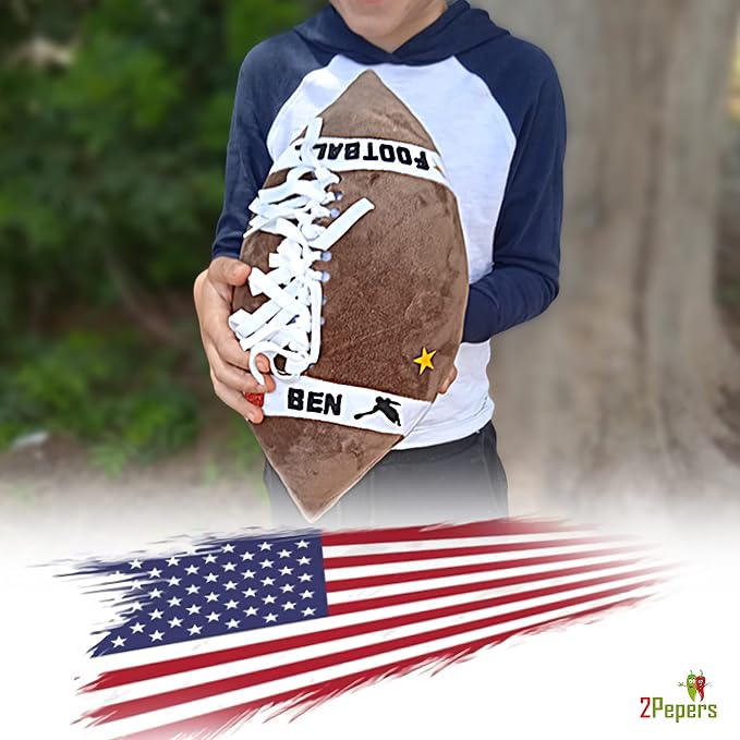 2Pepers Make Your Own American Football Pillow, Football Gifts for Boys and Girls Ages 3 4 5 6 7 8 9 10 Years and Up, DIY Arts and Crafts Kit for Kids, Sports Present, Boys Toys