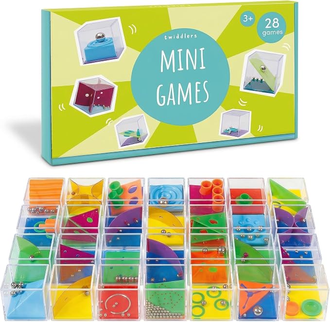 THE TWIDDLERS 28 Pack Brain Teaser Puzzle Cubes, Kids Party Favors - Assorted Difficulty Levels, Christmas Goodie Bag Fillers, Birthday Party Toys, Educational Classroom Prizes, Gifts for Boys & Girls