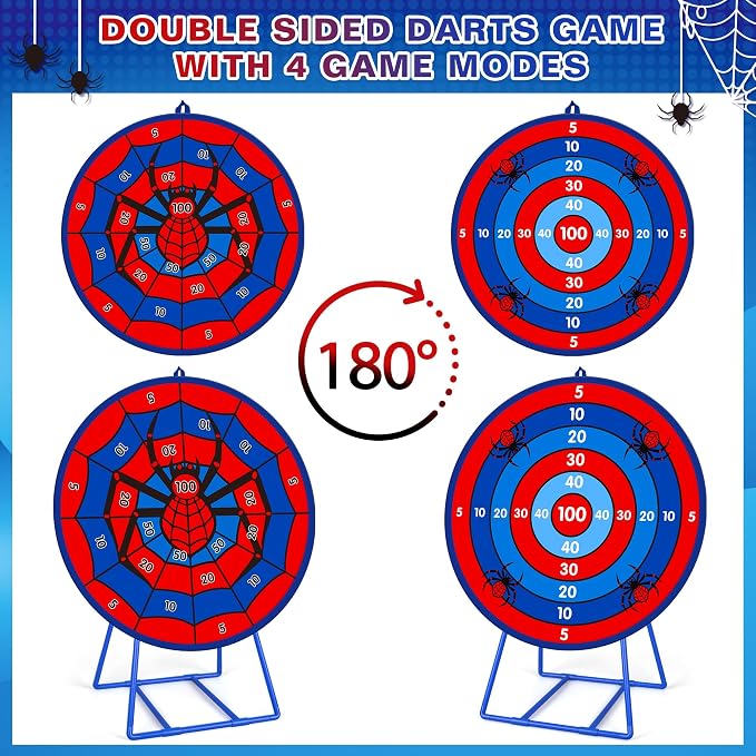 Large Dart Board for Kids, Kids Double-Sided Dart Board with Sticky Balls and Darts, Indoor/Outdoor Sport Fun Party Play Game Toys, Gifts for 3 4 5 6 7 8 9 10 11 12 Year Old Boys Girls
