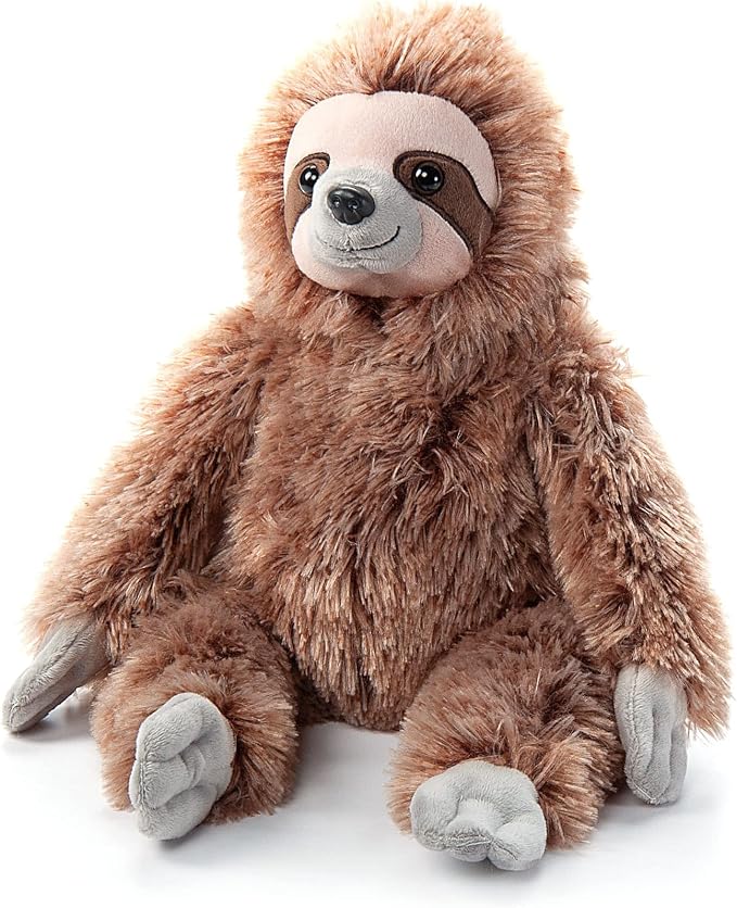 The Petting Zoo Sloth Stuffed Animal Plushie, Gifts for Kids, Wild Onez Wildlife Animals, Brown Sloth Plush Toy 9 inches