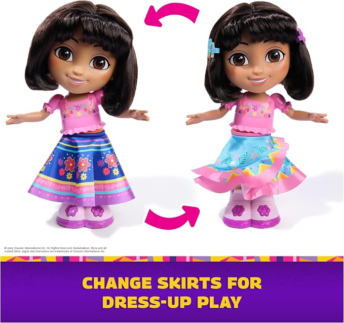 Dora, Dance with Me Dora, Interactive Dancing Doll with 2 Skirts, Bilingual Phrases & Music, Kids Toys for Girls & Boys Ages 3 and Up