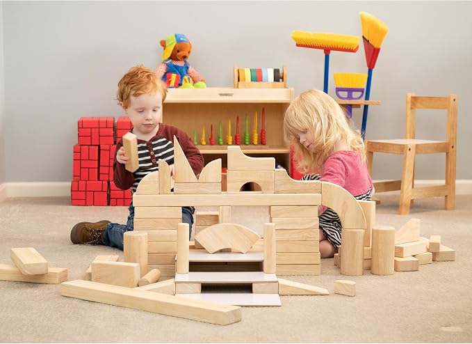 Constructive Playthings CP-U305 Children's Wood Unit Block Sets- Advanced Set 85 Blocks