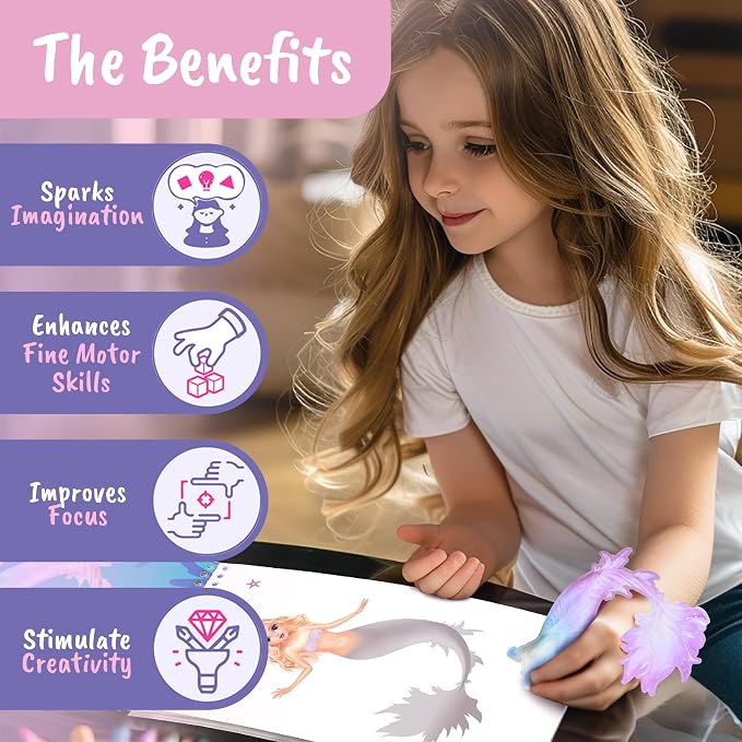 BSCOOL Angels & Fairies and Mermaid Sticker Dress Up Activity Book 2-Pack for Girls Ages 5+ – 200+ Stickers – Fantasy Paper Doll Books – Birthday Gift for Kids