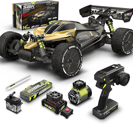 RLAARLO 1/10 Brushless RC Cars, 4×4 Buggy, 50+ MPH, Carbon Fiber, Ages 14+ | 3650-2650KV Brushless Motor, 4WD, 3S LiPo, Alloy Chassis, Sealed Diffs, 20kg Servo, 6CH Radio, Waterproof, All-terrain