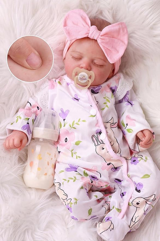 BABESIDE 20 Inch Reborn Baby Dolls Girl, Realistic Newborn Baby Doll with Poseable Body, Lifelike Baby Doll with Accessories for Girls Ages 3+, Pretend Play & Collection Gift