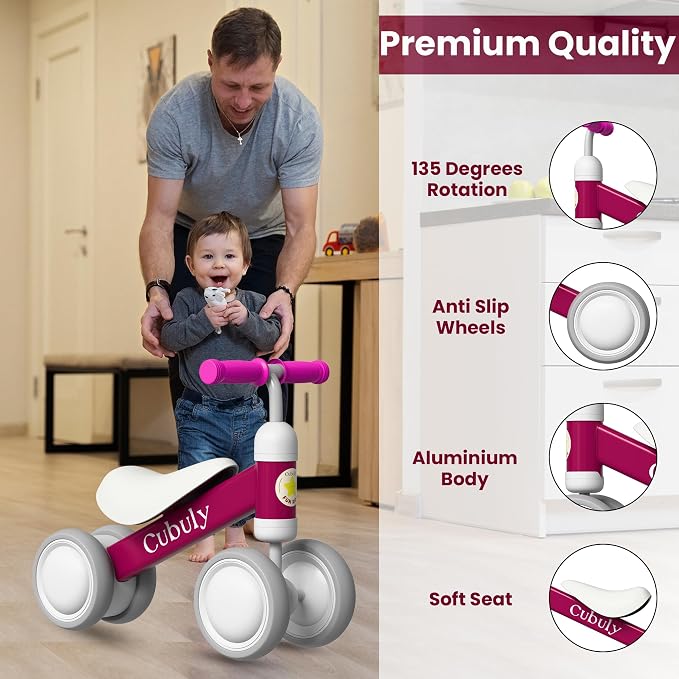 Baby Balance Bike for 1-3 Year – First Birthday Boy Girl Gifts 12-36 Month Mini Bike|Colorful Lighting Wheels|Ride on Toys |Toddler Balance Bike 1-3 Indoor/Outdoor Bike