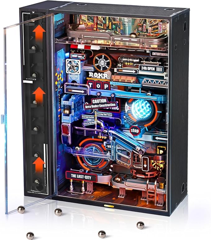 ROKR 3D Puzzles Marble Run Parallel World 2in 1,The Last City+Hip-Hop Street