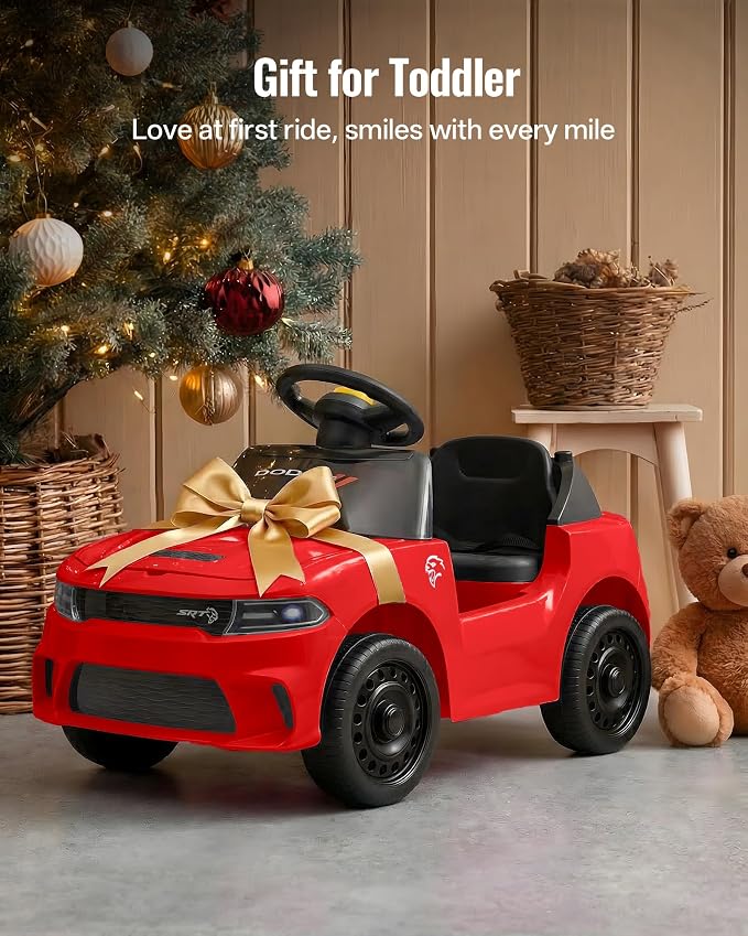 Licensed Dodge Electric Ride on Car for Toddlers Aged 1-3 w/Music & Horn