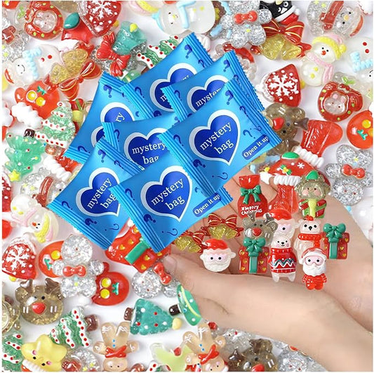 Mini Glow In The Dark Animal Resin Models, Resin Animals Mystery Bags, Individually Wrapped Blind Bags Tiny Animal Figurines, Collectible Mini Animals For Fairy Garden, DIY Crafts (200, Christmas)