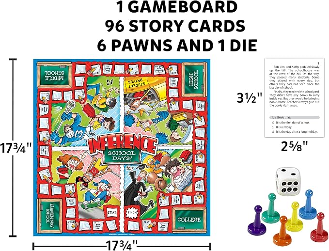 Edupress Inference School Days Game, Blue Level, 2-4 Players, Ages 8+, EP60801