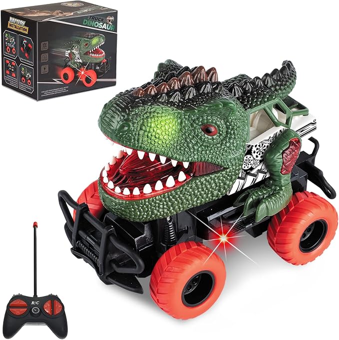 Dinosaur Toys Remote Control Car for Kids 3-7, Dino RC Car for Toddler Kids Toys Age 3 4 5 6 7 Boys and Girls Christmas Birthday Gift