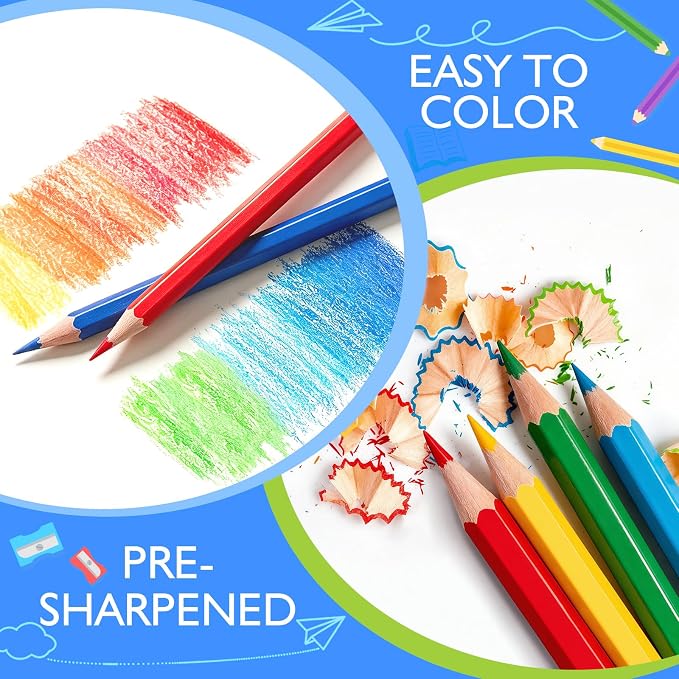 378 Count Colored Pencils Bulk Classroom, Colored Pencils for Kids 18 Assorted Colors, Coloring Pencil Set for Teachers & Adults, Pre-sharpened Color Pencils, Back to School Supplies Bulk for Students