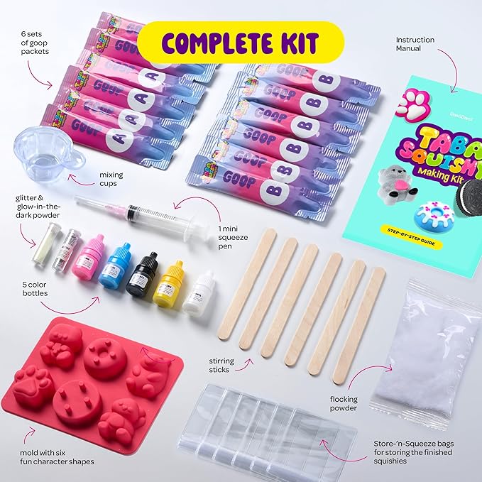 Taba Squishy Making Kit for Kids - Gifts for Girls - Kids Crafts - 6 7 8 9 10 11 12 Year Old Girl Birthday Gift - Squishies Craft Kits - Arts and Crafts for Kid for 8-12 - Toys for Girls Ages 5-7