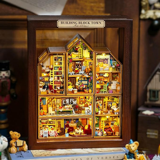 DIY Miniature House Kit, CUTEROOM Mini House Kit for Adult to Build, Wooden Dollhouse Making Kit with Furniture, Christmas Birthday Gifts