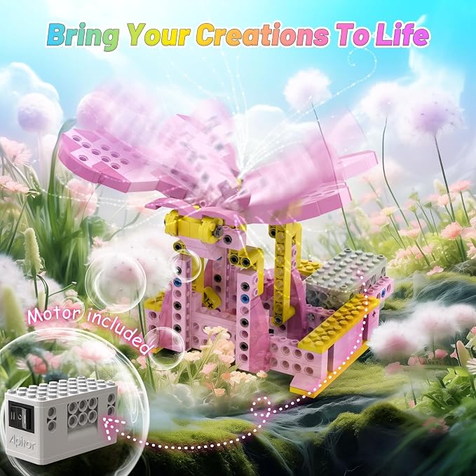 Apitor Robot G STEM Kits for 6-7 Year Old Girl, 8 in 1 Electric Building Toys for Kids 6-8 8-10, DIY Educational Construction Science Kit for Girls 6-12 Christmas Birthday Gift