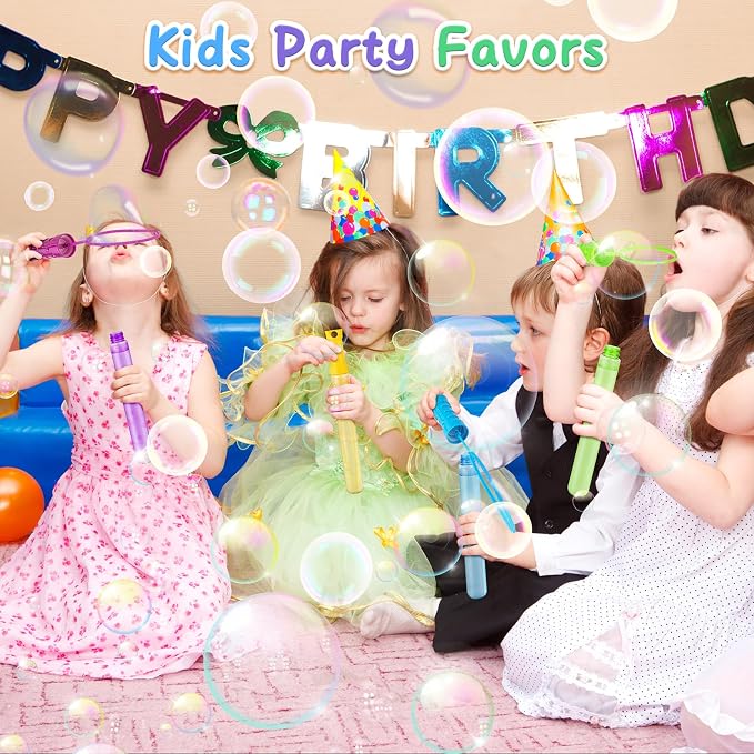 60 Pack Big Bubble Wands Bulk in 6 Colors,Ideal for Easter, Summer, Halloween, Valentine, Classroom Prizes