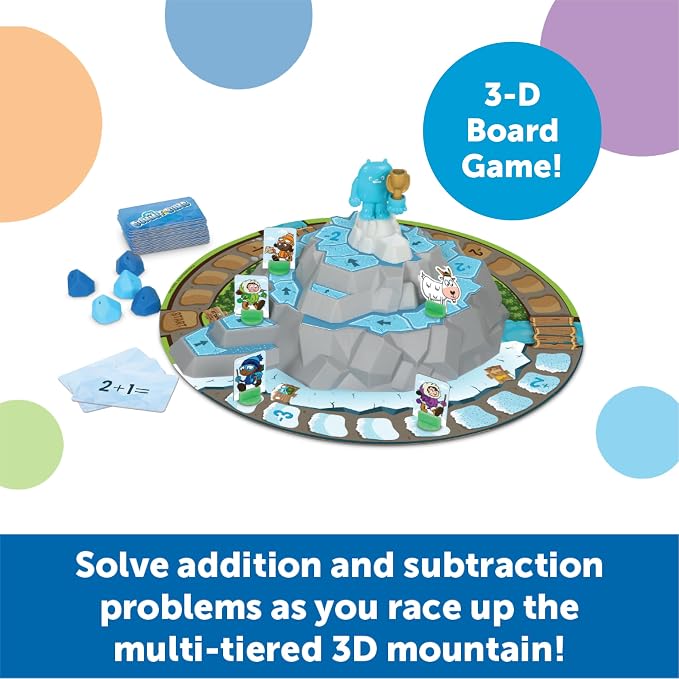 Learning Resources Summit Sums - Math Manipulatives, Montessori Board Games, Addition and Subtraction, Counting literacy Toys, STEM for Kids, Critical Thinking, Gits for Boys and Girls