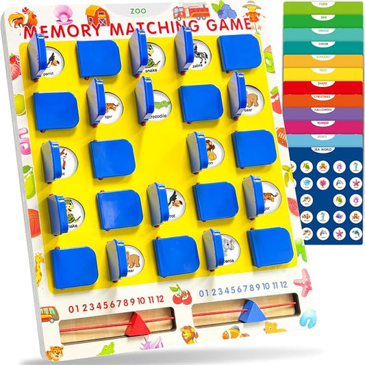 Matching Memory Game for Kids Ages 3-5 4-8, Car Airplane Travel Toys Games Activities for 3-5, Road Trip Essentials for Kids Toddlers, Board Games for Kids 4-6, Birthday Gifts for Kids Boys Girls