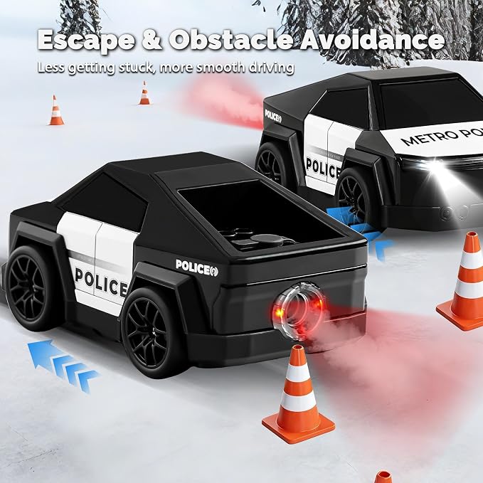 Remote Control Car Cyber-Inspired Rc Cars Toys with Drift Spray Lights Sound Automatic Follow 2.4GHz Rc Truck Toys for 3+ Boys Pet