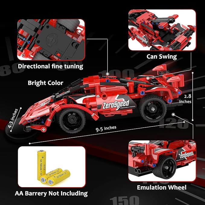 GMAOPHY STEM Building Toys for Kids Age 5 6 7 8 9 10 11 12 Years Old, 2 in 1 Remote Control Racer Car Engineering Kits, Early Learning Building Blocks, Christmas Birthday Gift for Boys Girls Age 8-12