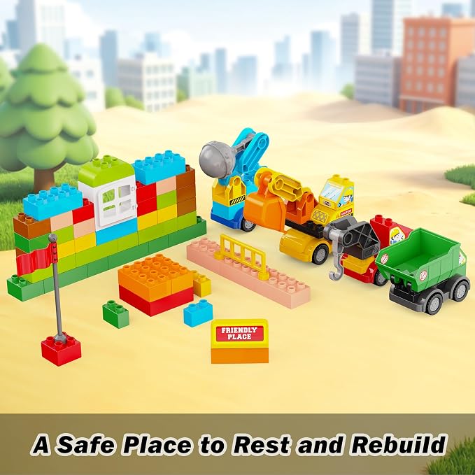 Building Blocks for Kids Ages 3-8 | Creative Construction Set with Baseplate & Vehicles | STEM Educational Toy for Imaginative Play for Boys & Girls (Rebuild the City)