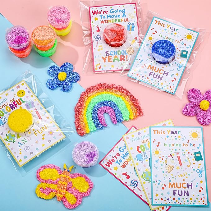 30 Set Back to School Modeling Clay with Cards Mini Modelings Dough Bulk Back to School Gifts for Kid Goodies Bag Filler Classroom Gift Exchange Party Favor