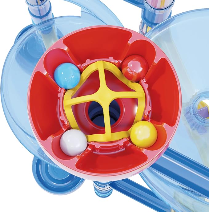 Quercetti Migoga Marble Run Ocean - Set Includes 93 Pieces to Build Tracks, 12 Colored Marbles and Multi-Start for Simultaneous Launches - STEM Toy for Educational Play, for Kids Ages 5 Years +