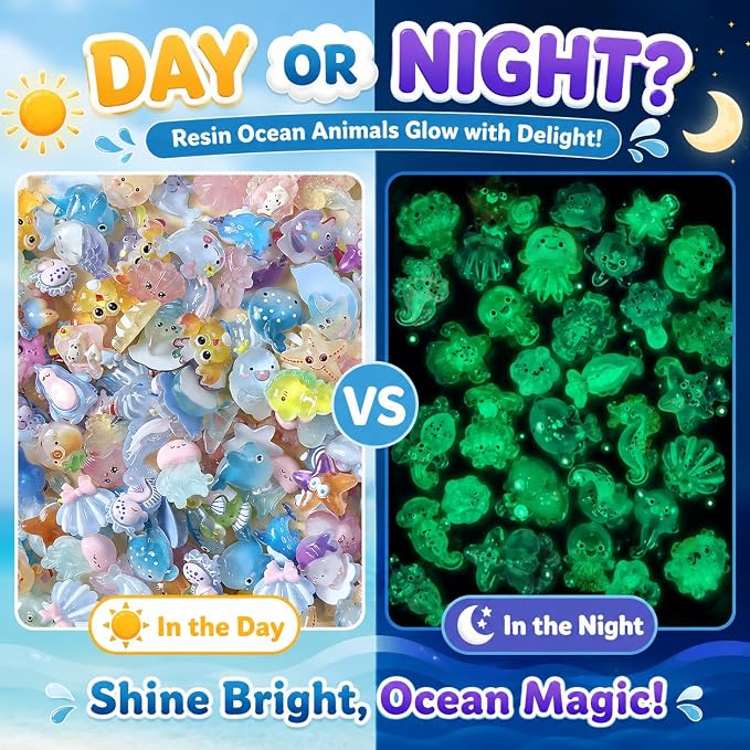 100PCS Ocean Mystery Blind Bags Mini Resin Animals, Cute Sea Creature Blind Box Surprise Toys, Tiny Figures for Kids Ocean Animal Collectibles for Party Favors DIY Crafts Phone Decor Classroom Prize
