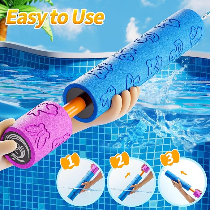 6 Pack Water Guns for Kids Adults, Pool Toy for Boys Girls Ages 4-8 8-12, Ideas Gift Toys for Summer Outdoor Swimming Pool Backyard Beach Water Game