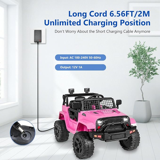 12V Battery Charger for Kids Ride On Toys, Electric Cars, Power Wheels, Motorcycles, ATVs, for Jeep, for Dodge Charger Toy Car Universal adapter for 12V Ride On Vehicles and Small Electric Toys