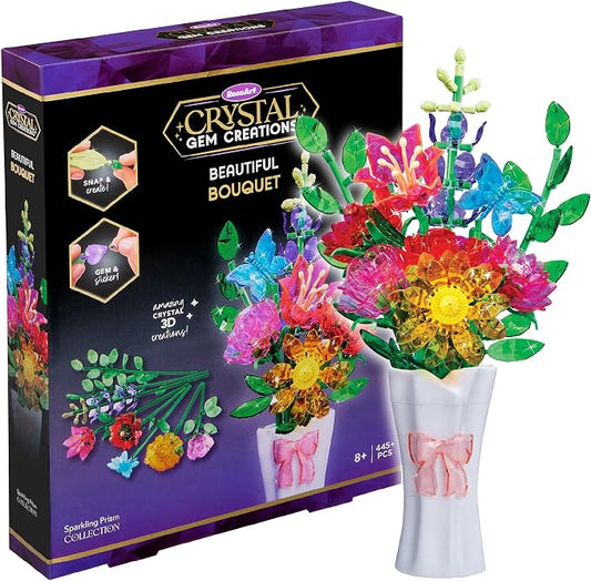 Crystal Gem Creations Beautiful Jewel Bouquet Kit by RoseArt, 275 Pieces, Great for Adults, Tweens and Children Ages 8+