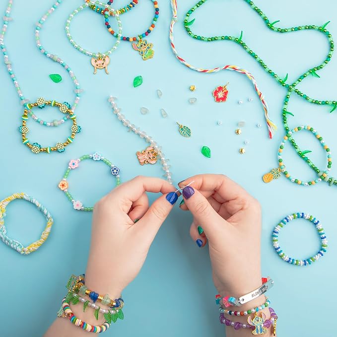 Fashion Angels Disney Stitch Coastal Treasures Jewelry Design Super Set, Includes Shell-Shaped Tray, Enamel Charms & More, DIY Creative Making Kit for Kids