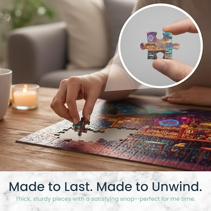 1000 Piece Jigsaw Puzzle for Adults - Beach Bar at Sunset - Challenging Puzzle Perfect for Game Nights - 1000 Piece Puzzle for Adults. 20x27 inches(Island Escape)