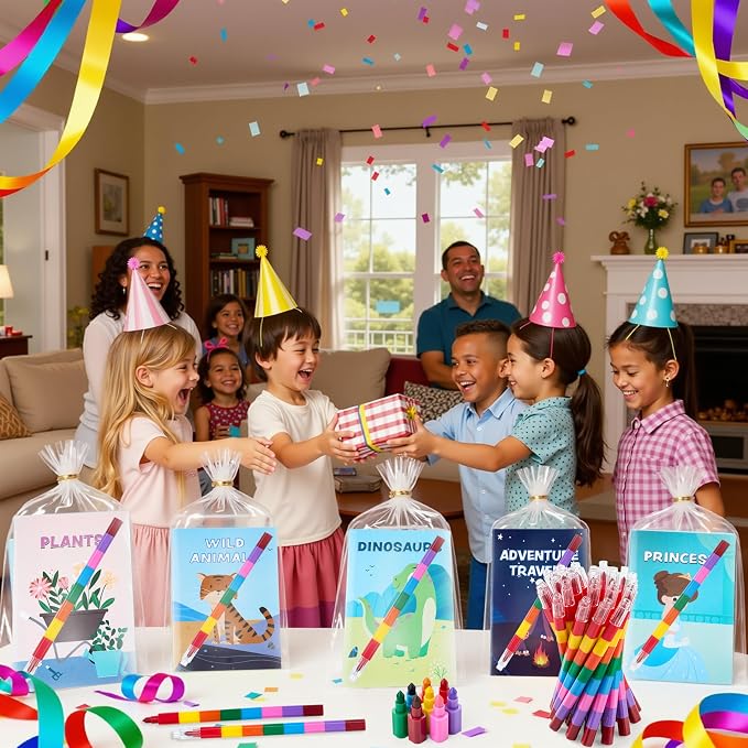 JOYIN 24-Pack Mini Coloring Books Crayons, Bulk Coloring Book Set, Party Favor for Kids 4-8, Birthday Goodie Bags, Classroom Gifts for Students