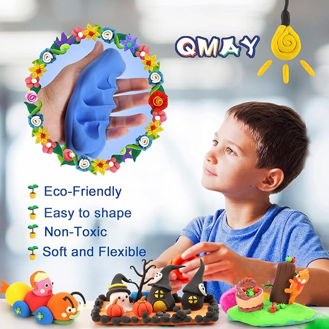 EDIFON Air Dry Clay, 48 Colors Modeling Clay for Kids, Foam Magic Clay Toy with Sculpting Tools, Non-Sticky, Ultra-Light & Soft, DIY Arts & Crafts School Project Set, Gifts for Boys & Girls Ages 3-12