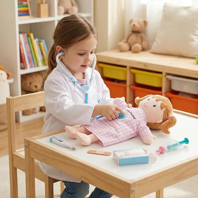 June Garden 18" Little Patient Emily Plush Anatomy Doll - Soft Educational Toy with Removable Human Organs - Learn Basic Anatomy for Toddlers and Kids
