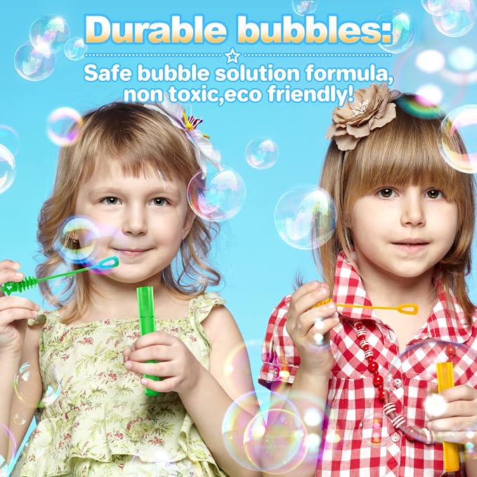 Letapapa Bubble Wand, 200 Pcs Mini Bubble Wands Bulk in 10 Colors, Bubble Party Favors for Kids, Summer Toys, Indoor Outdoor Activity, Themed Birthday, Wedding, for Girls & Boys