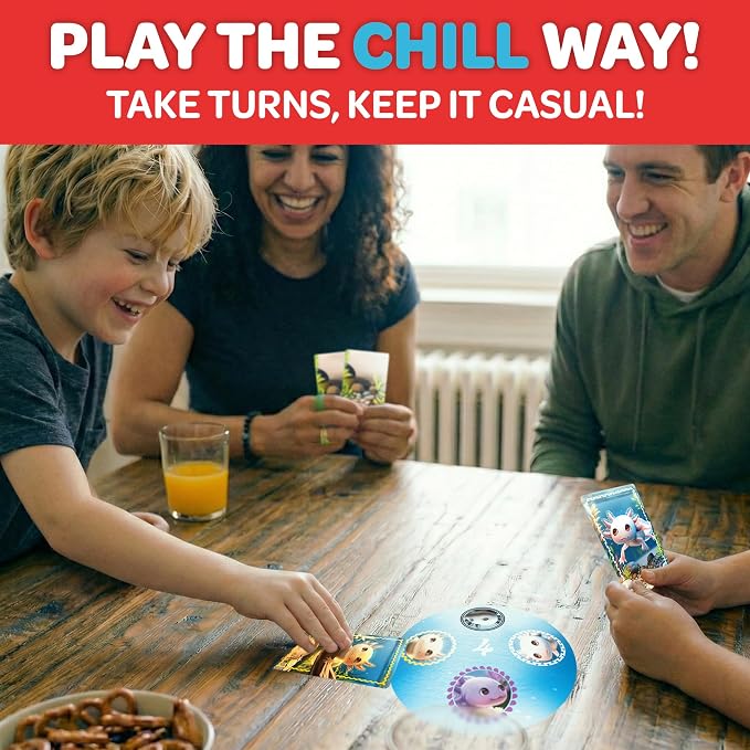 Messy Table Games A Lotta Axolotls Family Card Game | Party entertainment for kids and adults, easy-to-learn strategic play, tabletop fun set collection game