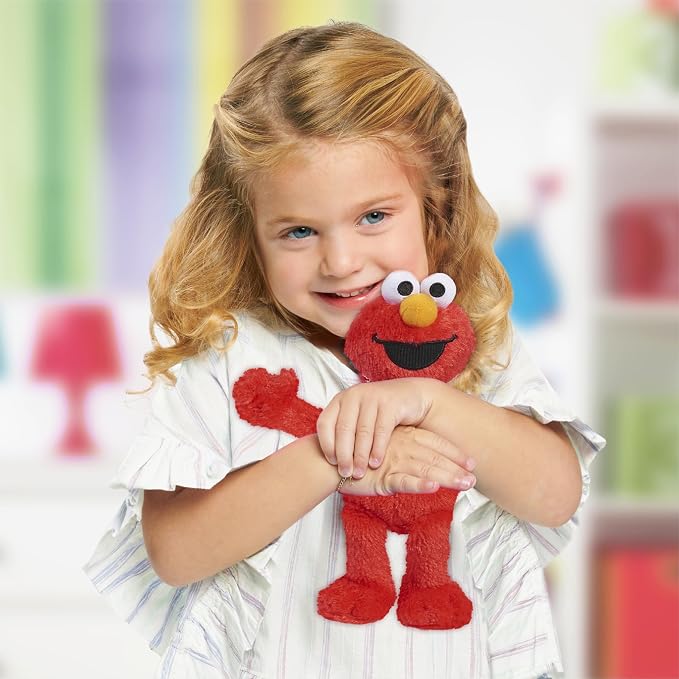 Sesame Street Friends 8-inch Elmo Sustainable Plush Stuffed Animal, Kids Toys for Ages 18 Month by Just Play