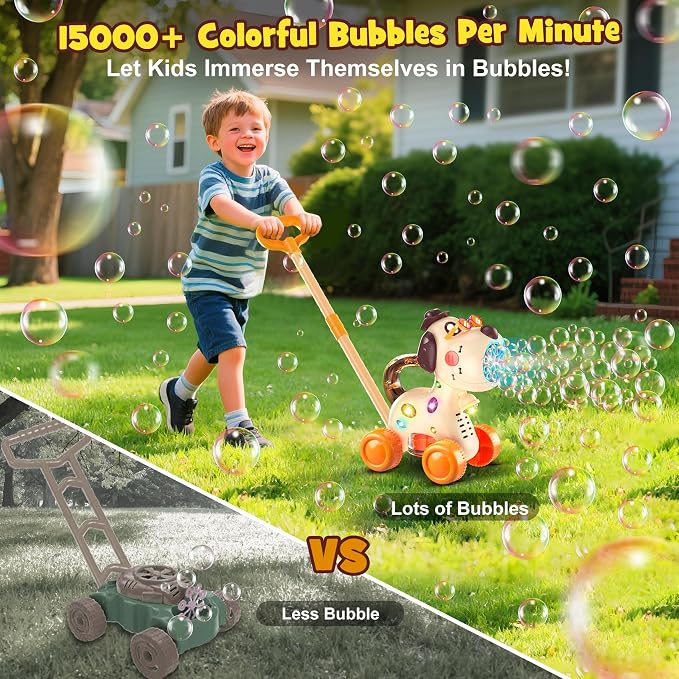 Nicmore Bubble Machine for Toddlers 1-3: Portable Dog Bubble Maker Blower Toys for 1-6 Year Old Boy Girl Kids Outdoor Toys for Easter Party Birthday
