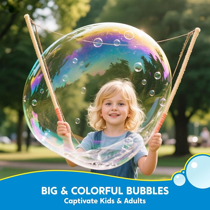 SYNCFUN 64 oz Premixed Bubble Solution, 1.9L Giant Pre-Mix Refill Solution for Bubble Machine,Bubbles for Kids, Wands, Blower, Easter, Outdoors Activity, No Mixing or Measuring