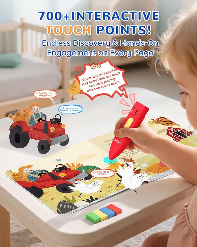 KOKODI Talking Books, 2Pcs Nursery Rhyme Books Interactive Audio Sound Books, Compatible with KOKODI Talking Pen (Nursery Rhyme Books Only, No Pen)