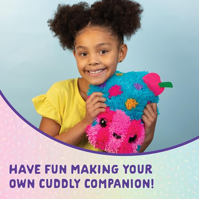 LatchKits Cupcake Pillow - Latch Hook Kits for Kids, Arts and Crafts, Yarn Art, Kids Crafts, Toys for Girls, Birthday Gift for Girls, Easy to Follow Pattern, Hook Included, Craft Kits, Ages 6+