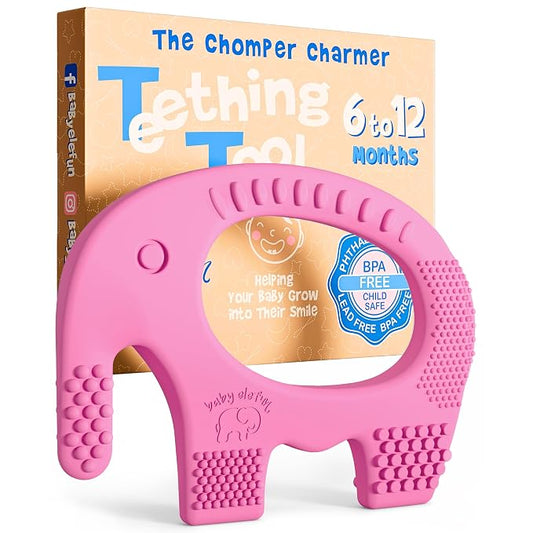 Baby Elefun Baby Teething Toys 5X Pain Relief Zero Delay 6-12 Months Pink
