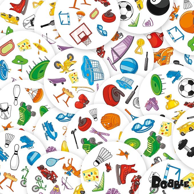 Asmodee Spot It! Sports Card Game (Eco-Blister) - Fast-Paced Matching Featuring 5 Mini-Games, Travel-Friendly Family Fun for Kids & Adults, Ages 6+, 2-8 Players, 15 Minute Playtime